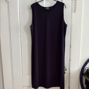 DKNY Women's Classic Dark Purple Midi Dress